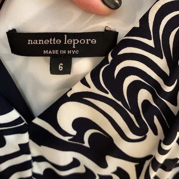 Nanette Lenore size 6 navy & white dress - Picture 3 of 9